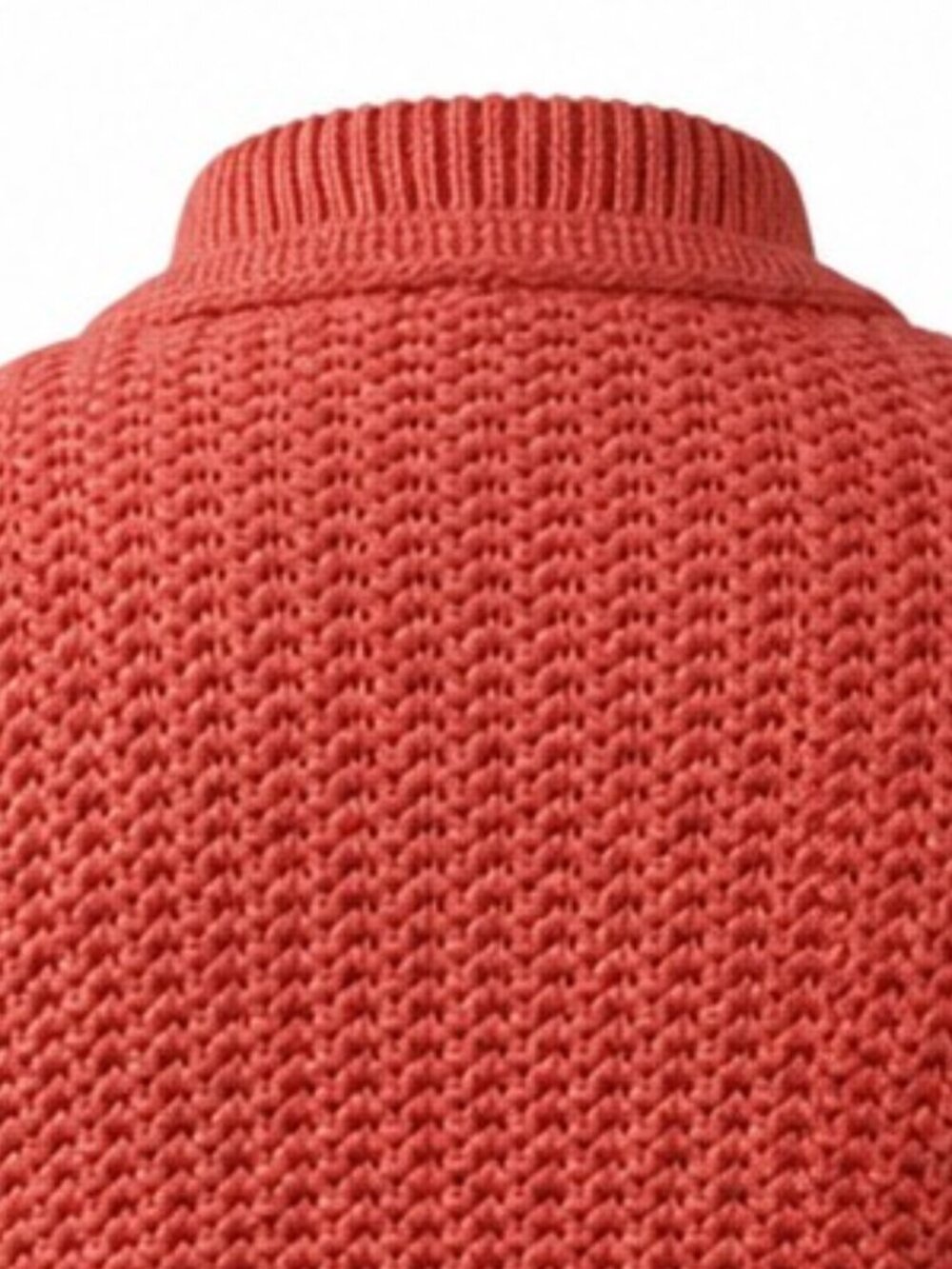 Talbots Salmon 100% Mercerized Pocket Cardigan Sweater - Picture 8 of 11